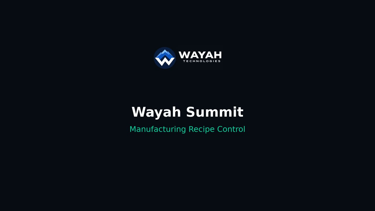 Wayah Summit recipe workflow overview