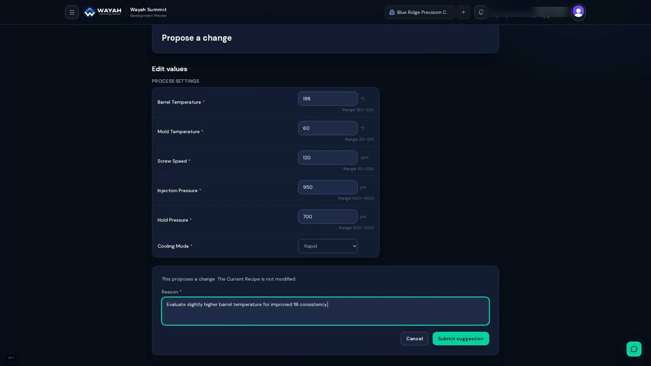 Operator Change Request in Summit